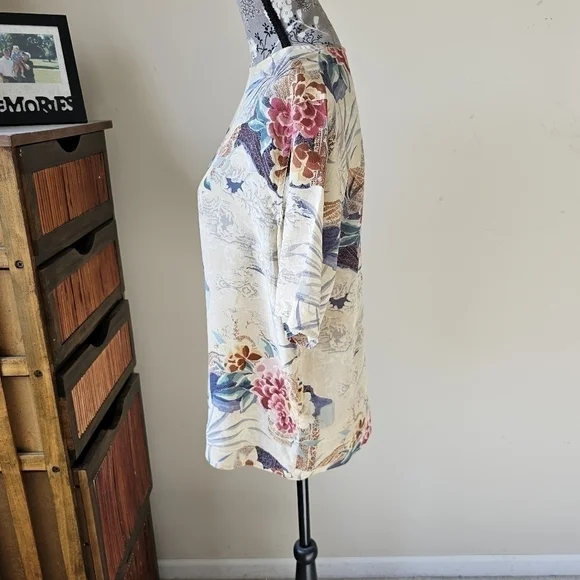 Vintage TESS 100% silk shirt Sz. M - Picture 5 of 7